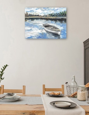 Cuadro decorativo Lago de La Mañana técnica mixta Cuadros Jr Lagos