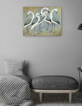 Cuadro decorativo Luz de retrato de grúa técnica mixta Cuadros Jr Aves Silvestres