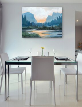 Cuadro decorativo Atardecer de montaña técnica mixta Cuadros Jr Lagos
