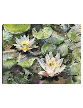 Cuadro decorativo Flores de Loto técnica mixta Cuadros Jr Primavera