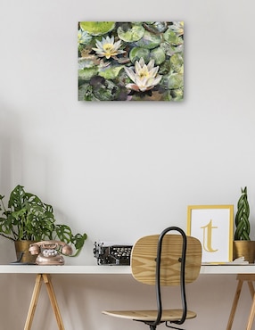 Cuadro decorativo Flores de Loto técnica mixta Cuadros Jr Floración