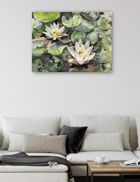 Cuadro decorativo Flores de Loto técnica mixta Cuadros Jr Floración