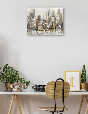 Cuadro decorativo Foco Urbano Oro técnica mixta Cuadros Jr Edificios
