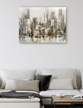Cuadro decorativo Foco Urbano Oro técnica mixta Cuadros Jr Edificios