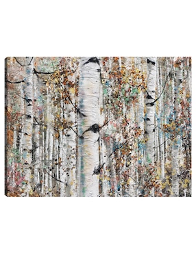 Cuadro decorativo Abedules enjoyados técnica mixta Cuadros Jr Bosques