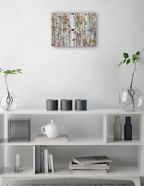 Cuadro decorativo Abedules enjoyados técnica mixta Cuadros Jr Bosques