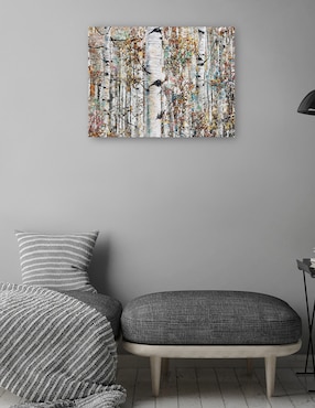 Cuadro decorativo Abedules enjoyados técnica mixta Cuadros Jr Bosques