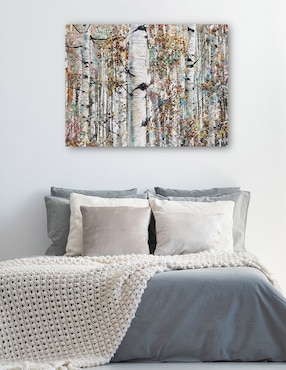 Cuadro decorativo Abedules enjoyados técnica mixta Cuadros Jr Bosques