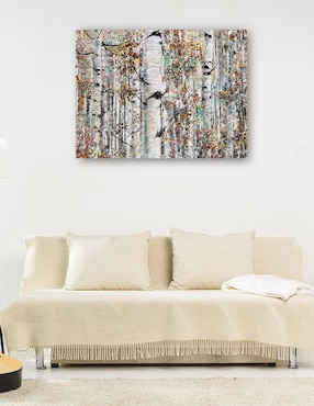 Cuadro decorativo Abedules enjoyados técnica mixta Cuadros Jr Bosques
