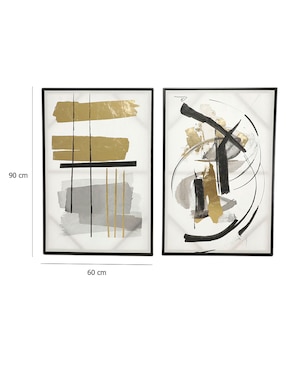 Set litografías Haus Golden técnica mixta