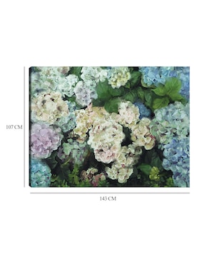 Cuadro decorativo Jardín de Hortensias técnica mixta Cuadros Jr Primavera