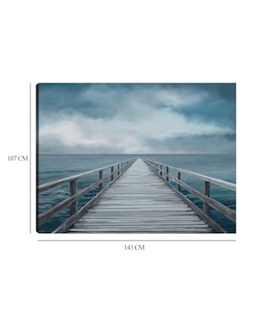Cuadro decorativo Horizonte Azul técnica mixta Cuadros Jr Muelles