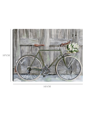 Cuadro decorativo Bicicleta de granja técnica mixta Cuadros Jr Arreglo floral