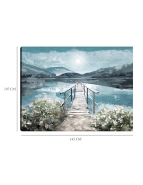 Cuadro decorativo Luz del Amanecer Junto Al Lago técnica mixta Cuadros Jr Lagos