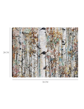 Cuadro decorativo Abedules enjoyados técnica mixta Cuadros Jr Bosques