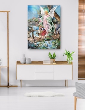 Cuadro decorativo El Ángel Guardián técnica mixta Cuadros Jr Figuras Celestiales