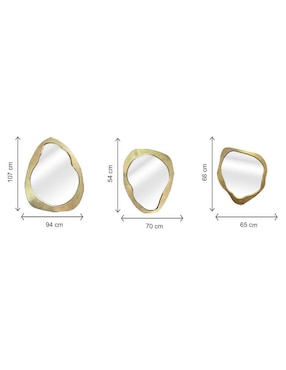Espejo irregular Lune Art Gallery ORO