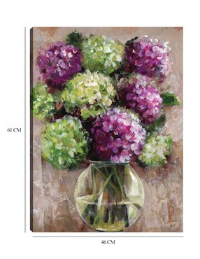 Cuadro decorativo Estudio de hortensias técnica mixta Cuadros Jr Floreros