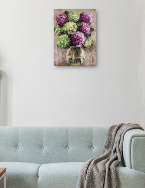 Cuadro decorativo Estudio de hortensias técnica mixta Cuadros Jr Floreros