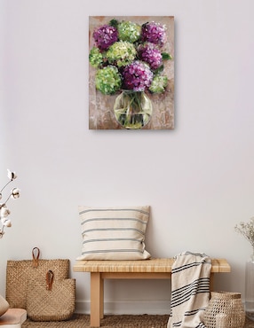 Cuadro decorativo Estudio de hortensias técnica mixta Cuadros Jr Floreros