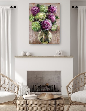 Cuadro decorativo Estudio de hortensias técnica mixta Cuadros Jr Floreros