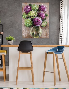 Cuadro decorativo Estudio de hortensias técnica mixta Cuadros Jr Floreros