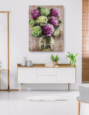 Cuadro decorativo Estudio de hortensias técnica mixta Cuadros Jr Floreros