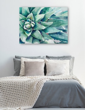 Cuadro decorativo Flor suculenta acuarela técnica mixta Cuadros Jr Floración