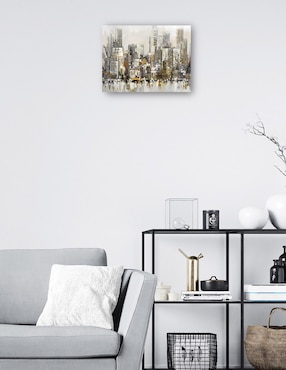 Cuadro decorativo Foco Urbano Oro técnica mixta Cuadros Jr Edificios