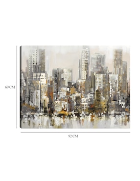 Cuadro decorativo Foco Urbano Oro técnica mixta Cuadros Jr Edificios