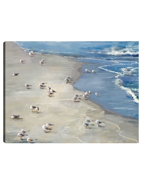 Cuadro decorativo Fiesta en la playa técnica mixta Cuadros Jr Aves Silvestres
