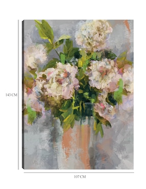 Cuadro decorativo Floral Moderno I Coral técnica mixta Cuadros Jr Floreros