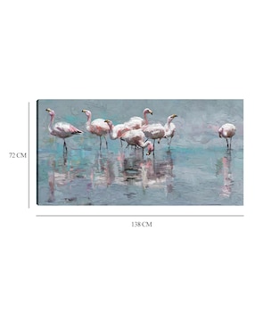 Cuadro decorativo Fiesta de flamencos técnica mixta Cuadros Jr Aves Silvestres