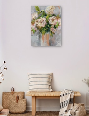 Cuadro decorativo Floral Moderno I Coral técnica mixta Cuadros Jr Floreros