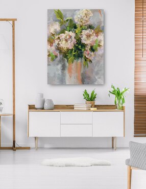 Cuadro decorativo Floral Moderno I Coral técnica mixta Cuadros Jr Floreros
