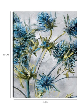 Cuadro decorativo Flores índigo técnica mixta Cuadros Jr Floración