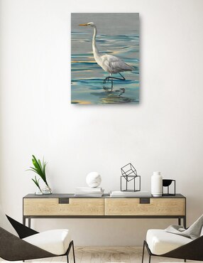 Cuadro decorativo Garceta vespertina II técnica mixta Cuadros Jr Aves Silvestres