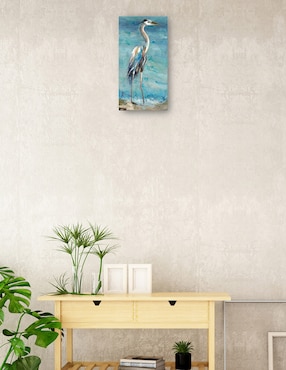 Cuadro decorativo Garza Costera I REV técnica mixta Cuadros Jr Aves Silvestres