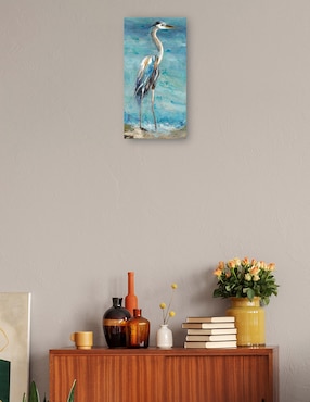 Cuadro decorativo Garza Costera I REV técnica mixta Cuadros Jr Aves Silvestres