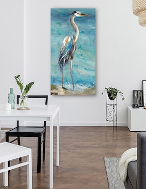 Cuadro decorativo Garza Costera I REV técnica mixta Cuadros Jr Aves Silvestres