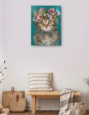 Cuadro decorativo Gatito del poder de la Flor III técnica mixta Cuadros Jr Animales Domésticos