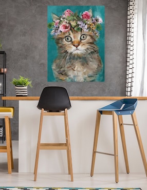 Cuadro decorativo Gatito del poder de la Flor III técnica mixta Cuadros Jr Animales Domésticos