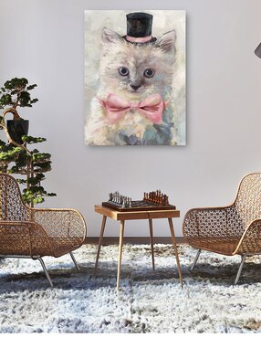Cuadro decorativo Gatos con sombrero de copa I técnica mixta Cuadros Jr Animales Domésticos