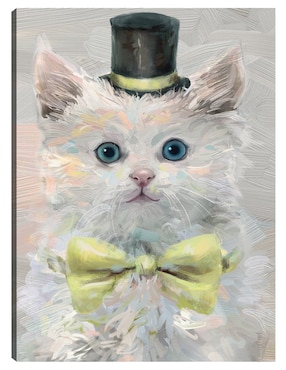 Cuadro decorativo Gatos del sombrero de copa III técnica mixta Cuadros Jr Animales Domésticos