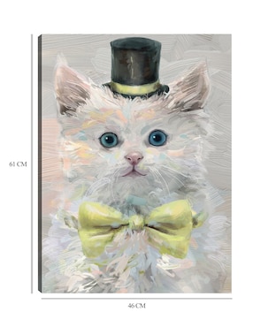 Cuadro decorativo Gatos del sombrero de copa III técnica mixta Cuadros Jr Animales Domésticos