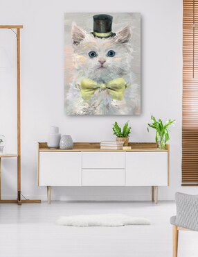 Cuadro decorativo Gatos del sombrero de copa III técnica mixta Cuadros Jr Animales Domésticos