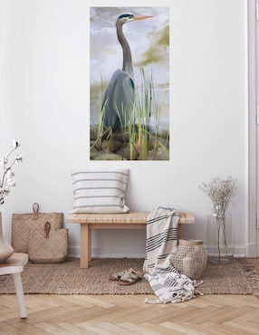 Cuadro decorativo Garza azul técnica mixta Cuadros Jr Aves Silvestres