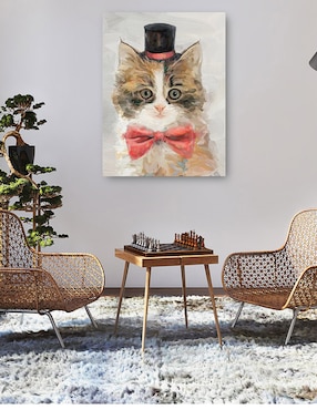 Cuadro decorativo Gatos con sombrero de copa II técnica mixta Cuadros Jr Animales Domésticos
