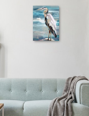 Cuadro decorativo Garza de domingo II técnica mixta Cuadros Jr Aves Silvestres