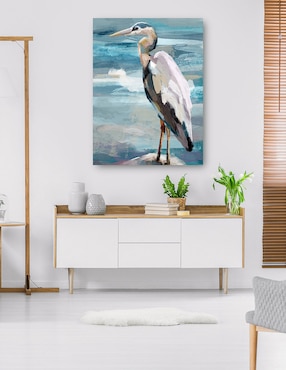 Cuadro decorativo Garza de domingo II técnica mixta Cuadros Jr Aves Silvestres